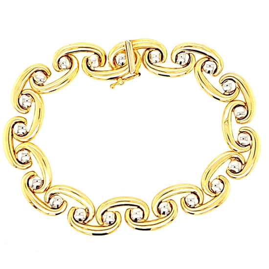 Pre Owned 9ct Two Tone Fancy Bracelet ZQ499